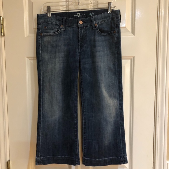 7 For All Mankind Dojo Crop Jean Capris 29 Super Soft Comfy - Picture 3 of 6